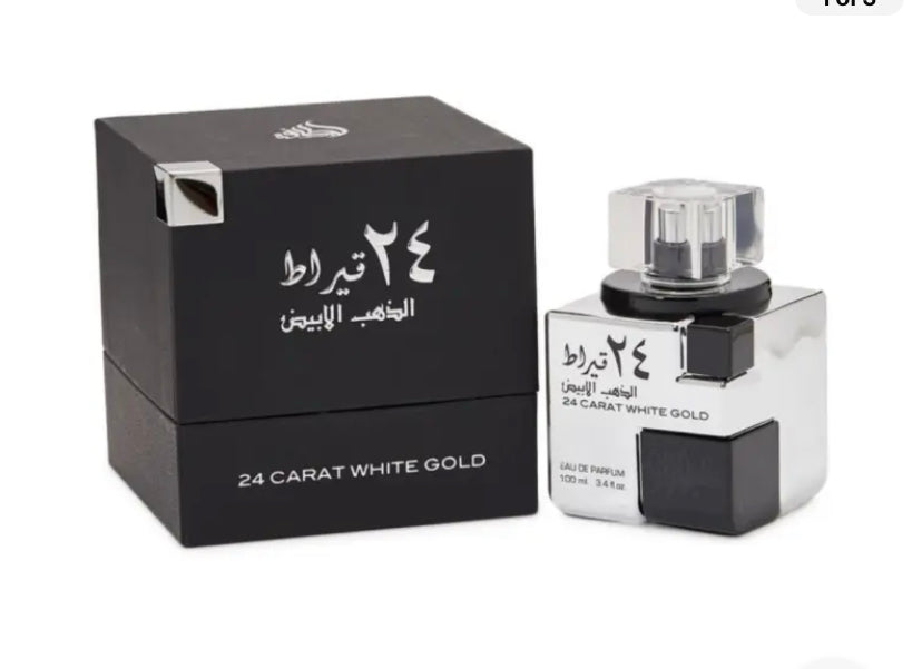 24 carat pure white gold Lattafa perfume 100ml (Promotion 3 For 2)